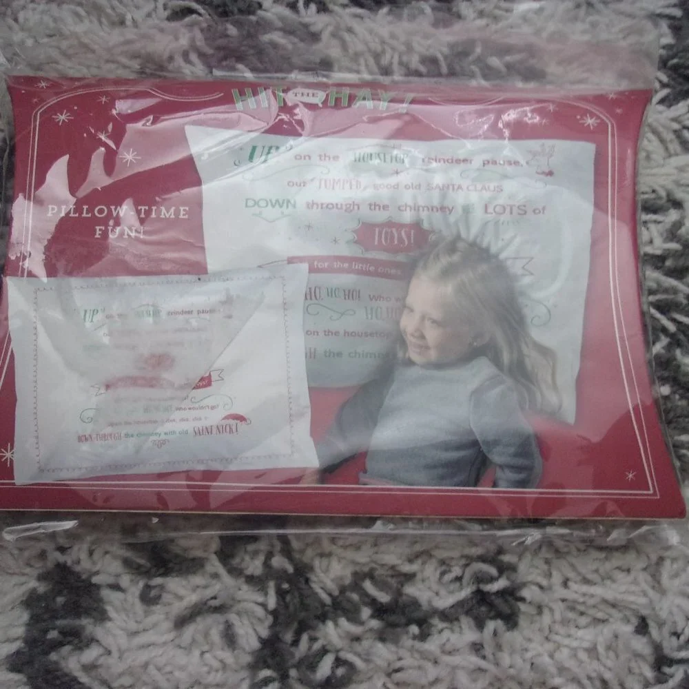 New in plastic Hit the Hay Christmas Lyrics Kids Pillow case